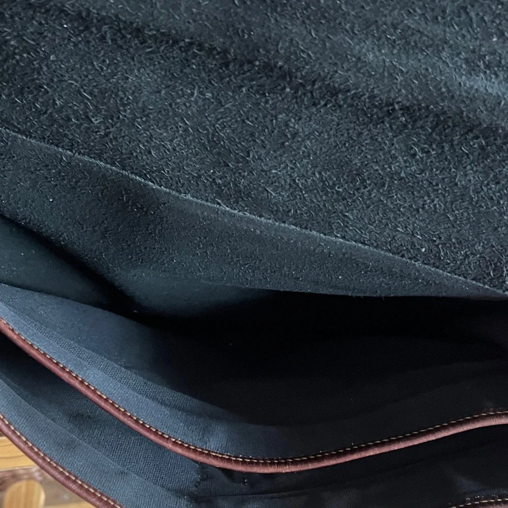Roots Black and Brown Leather Briefcase